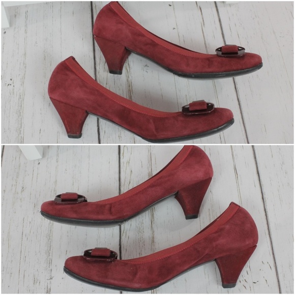 Stuart Weitzman Buckle Kitten Heel Pumps - Picture 6 of 8